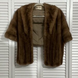Elegant Brown mink Fur Cape